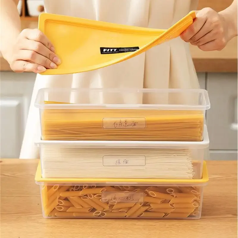Plastic Container Large Capacity Airtight Rectangular Pasta Box Noodles Container Kitchen Food Storage Jar Fresh-keeping Case 4