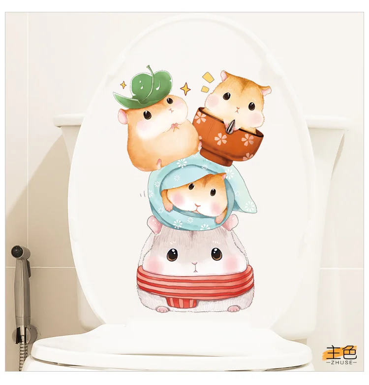 M428 Cartoon Nette Katze Wc Aufkleber Badezimmer Wc Abdeckung Aufkleber Wand Aufkleber Wc Für Home Dekoration – Detail 15