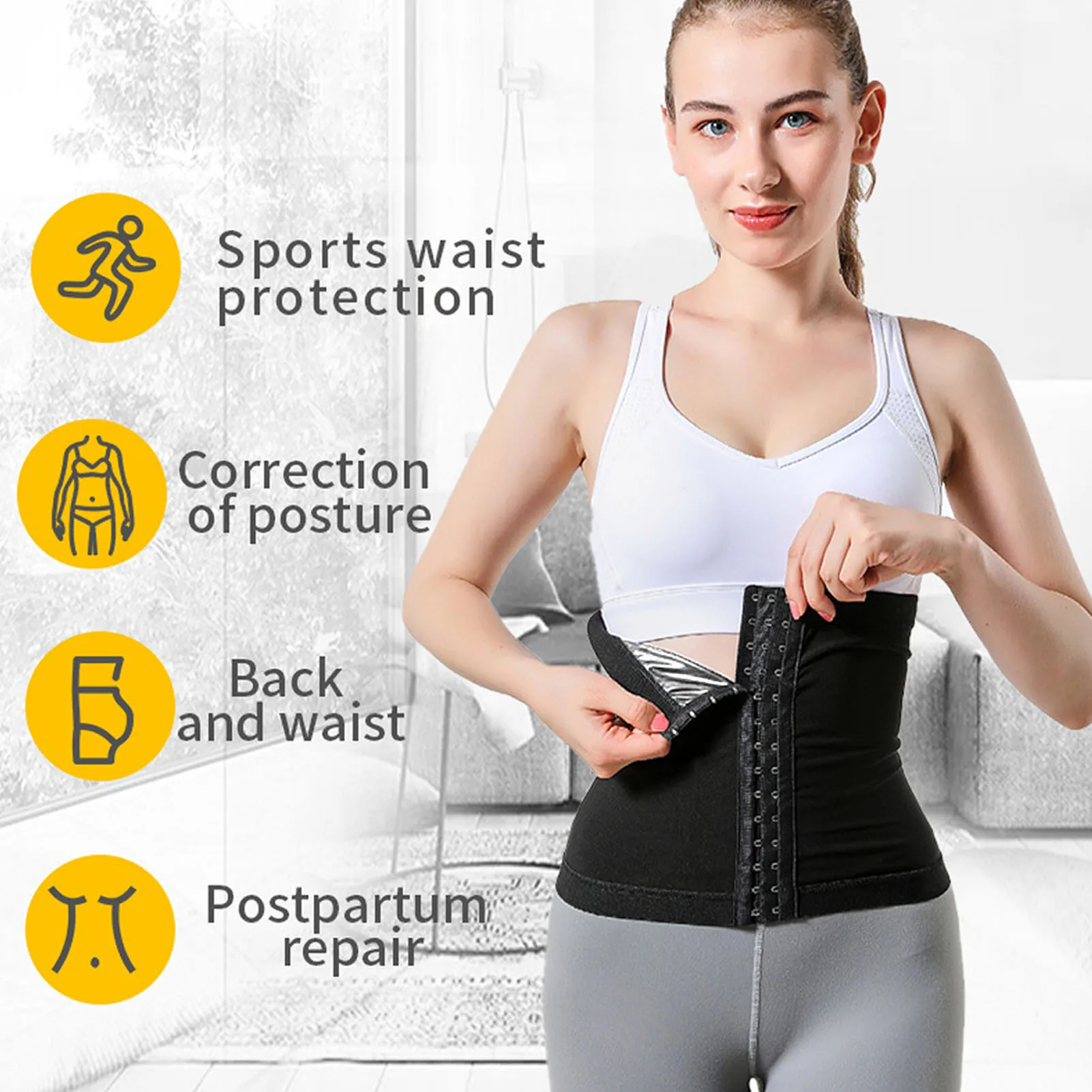 Waist Trainer Silver Ion Coating Women Body Shaper Waist Croset Cincher  Tummy Control Sport Girdle Weight Loss Slimming Trimmer