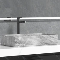 อ่างล้างหน้าเซรามิกดีไซน์หรูทันสมัยสำหรับห้องน้ำ อ่างล้างหน้าแบบวางบนเคาน์เตอร์พร้อมอุปกรณ์ระบายน้ำ 6