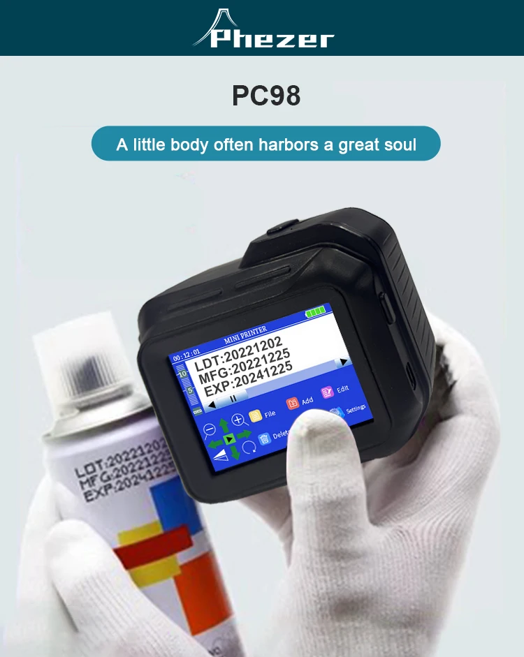 For Hp 2026 PC98 Mini Printer 28 Languages Portable Printer Handheld Inkjet Pri
