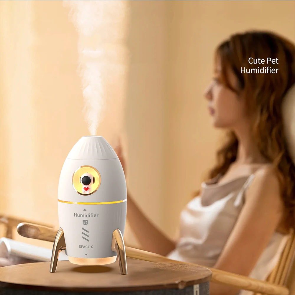 

Rocket Air Humidifier Cool Mist Aromatherapy Electric Diffuser Smoke Ring Spray Humidifier Ultrasonic Essential Oil Diffuser