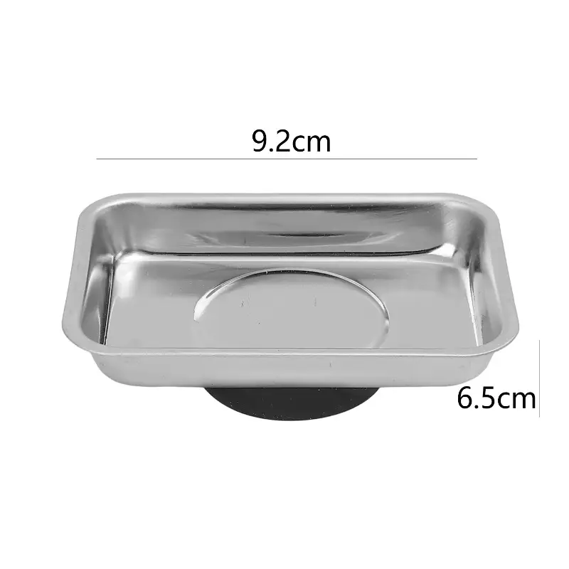 Magnetic Tray Stainless Steel Magnetic Parts Securely Holder Round Rectangular Magnetic Bowl Tools Screw Wrench Organizer Tray image 7