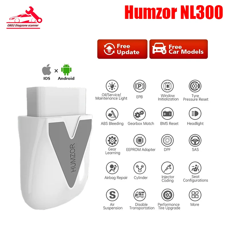 

NL300 Full System OBD2 Code Reader 13+ Reset Software Free Auto Car Diagnostic Scanner OBDII Automotive Tools PK Thinkdiag AP200