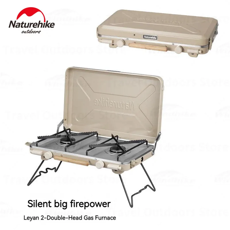 

Naturehike Portable Double Stove High Power Gas Stove Burner Strong Fire Heater Tourist Camping Kitchen Cooker Supply Windproof