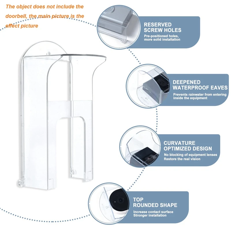 Plastic Doorbell Rain Cover Suitable For Ring Models Doorbell Waterproof Protector Shield Video Doorbells