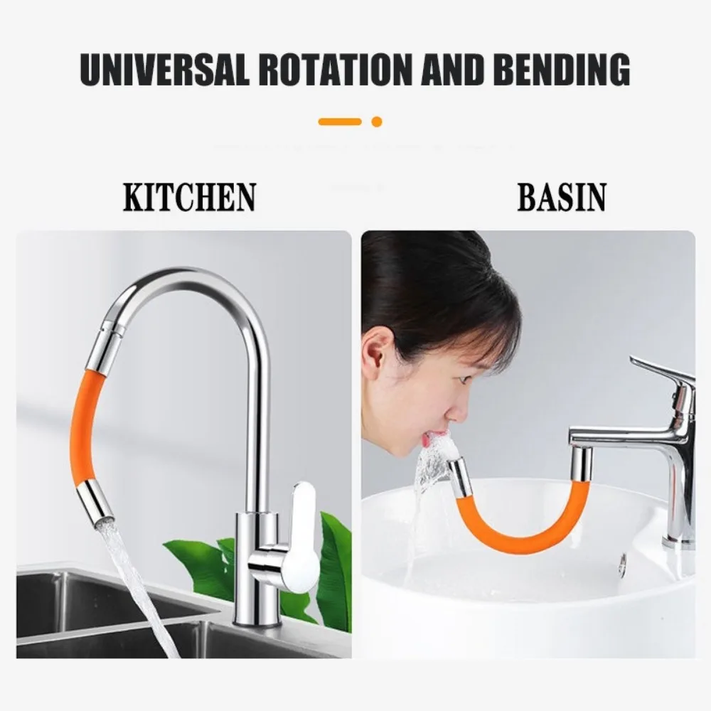 360&deg; Rotating Flexible Bending Faucet Extender Bathroom Kitchen Sink Universal Splash Accessory