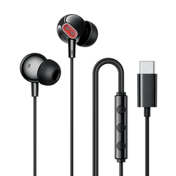 Vention Hi - Res Wired Earbuds with HiFi Bass, Stereo Sound, Volume Control, and Microphone (USB - C Black)