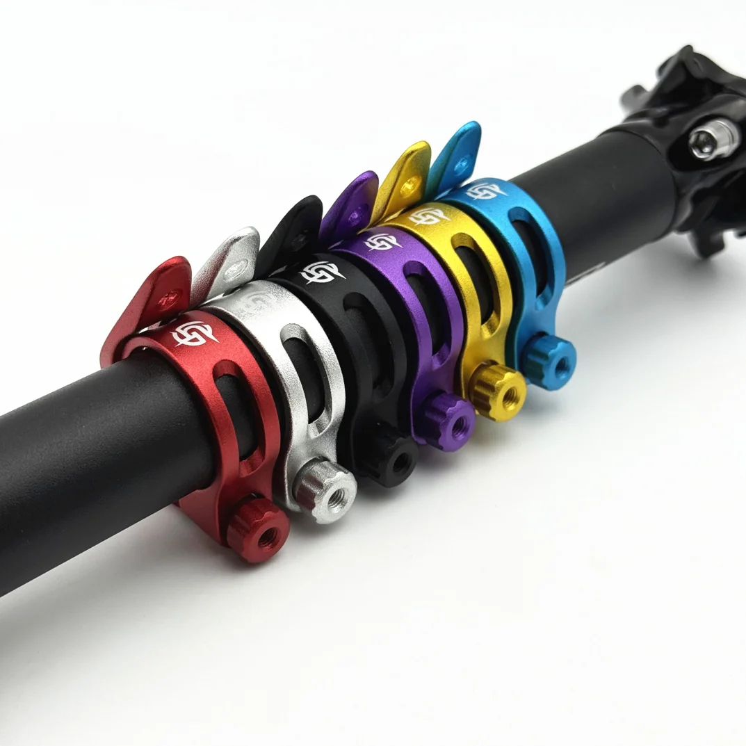 Schnellspann-Fahrrad-Sattelstützenklemme aus Aluminiumlegierung – 31,8 mm und 34,9 mm, passend für Sattelstützendurchmesser 27,2/28,6/30,4/30,8/30,9/31,6 mm – Detail 2