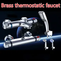 Robinet de douche thermostatique intelligent en laiton, eau chaude et froide dissimulée, vanne Assad, contrôle de la température, chromé 1