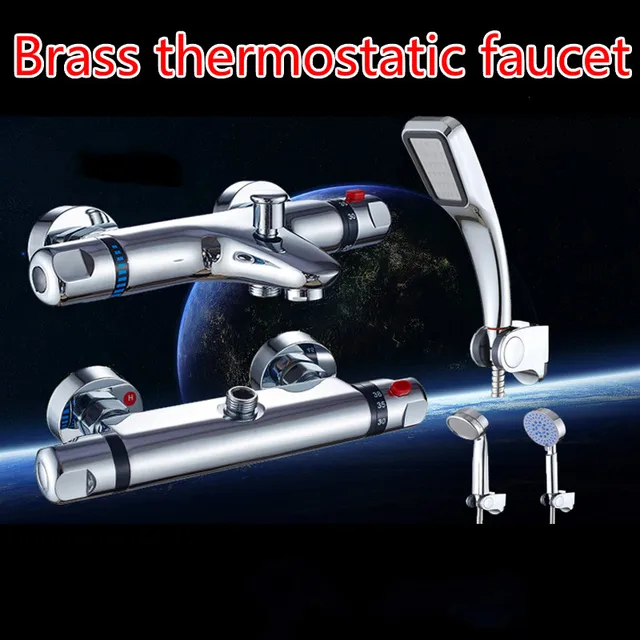 Robinet de douche thermostatique intelligent en laiton, eau chaude et froide dissimulée, vanne Assad, contrôle de la température, chromé 1