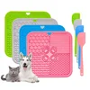 11 Colors Pet Slow Feeding Mat With Spatula Silicone Suction Cup Dog Cat Licking Mat Increase Eating Fun Slow Feeding