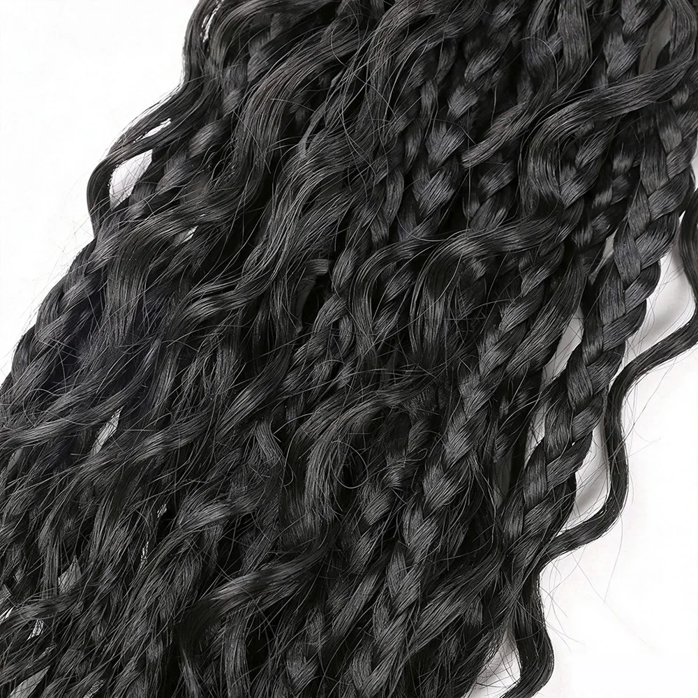 Boho Goddess Box Braids 12 Crochet Hair with Curly Ends - Synthetic Knotless Extensions