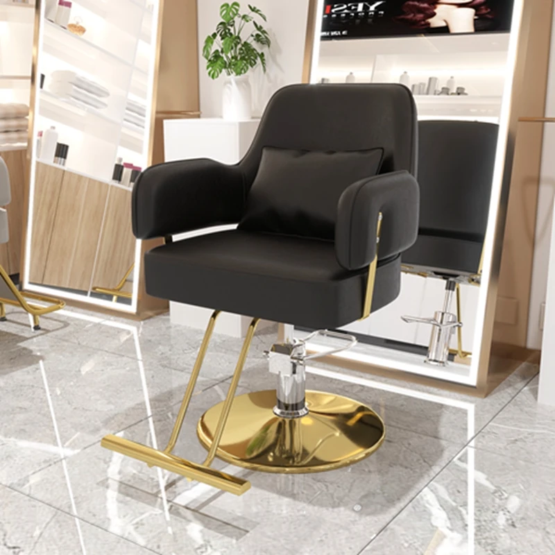 Golden Styling Barber Chair Sofas Swivel Ergonomic Luxury Rotating Hairdressing Chair Pedicure Cadeira Salon Furniture MQ50BC hydraulic recliner barber chair swivel stool styling rotating facial metal barber chair luxury cadeira de barbeiro furniture hdh