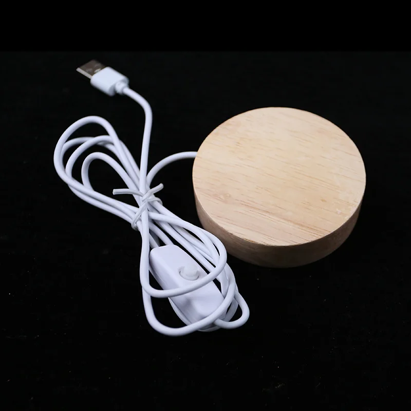 Round Wooden LED Light Lighted Base Epoxy Resin Mold Silicone 3D Ball Shape Crystal DIY Crafts Home Resin Art Ornament