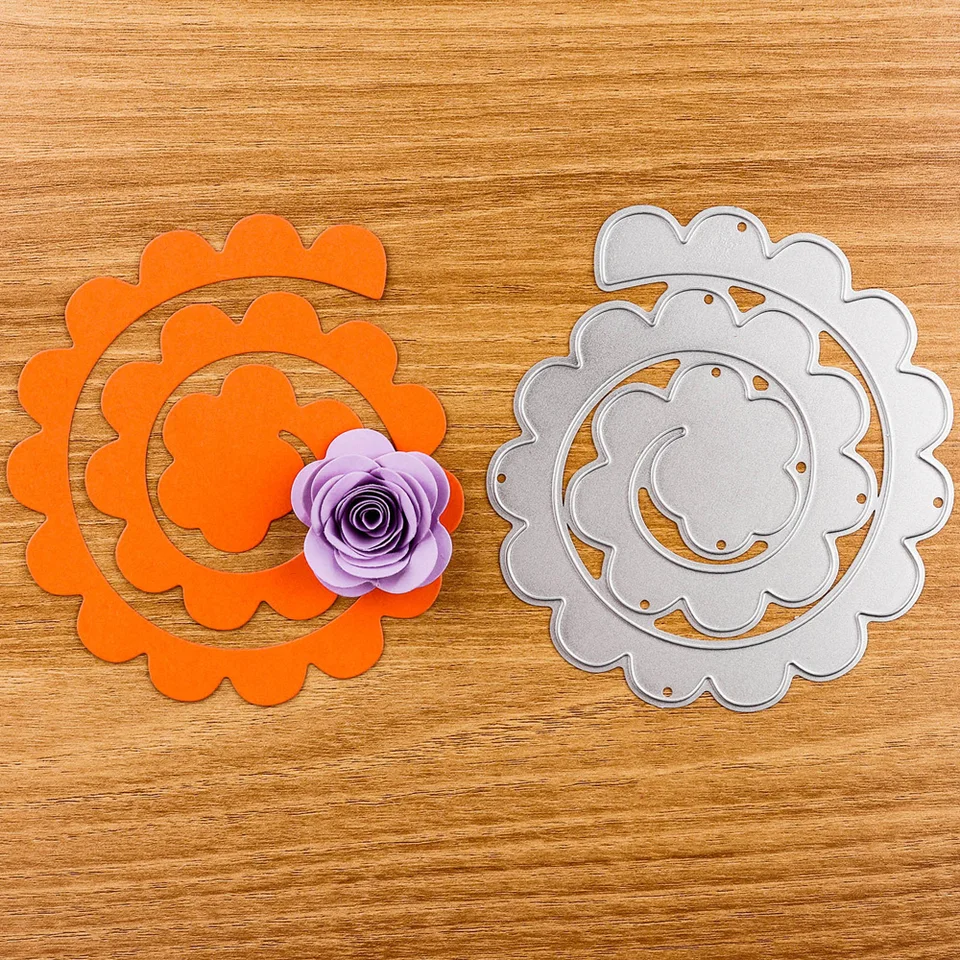 Fustelle Per Goffratura A Forma Di Margherita E Erba - Set Di Matrici Metalliche Per Scrapbooking, Album E Biglietti Fai Da Te - 2