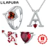 LILAPURA 925 Silver Valentine’s Day Charms Red Heart Ring Earrings For Original Bracelet Necklace Women Bead DIY Jewelry Gifts 2