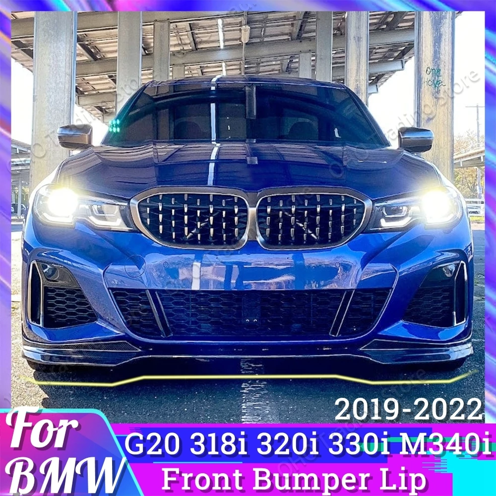 Per Bmw Serie 3 G20 M Pack Paraurti Anteriore Splitter Lip Spoiler Diffusore Guard Body Kit Cover 2019-2022 320I 330I M340I Xdrive Nuovo