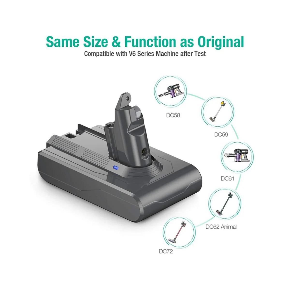 21.6V V6 Dc62 Adattatore Batteria + Filtri Kit Completo Sostituire Per Dyson V6 Sv04 Sv03 Dc58 Dc59 Dc61 Dc74 Animal Dc72 Vacuum