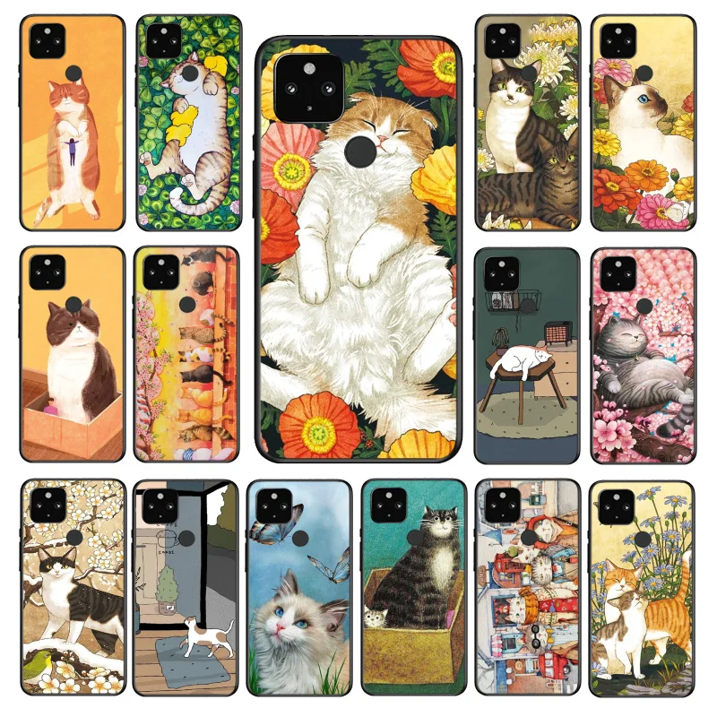 

Cartoon Cats Cat Phone Case for Google Pixel 8 7 Pro 7a 6A 6 Pro 5A 4A 3A Pixel 4 XL Pixel 5 6 4 3 3A XL