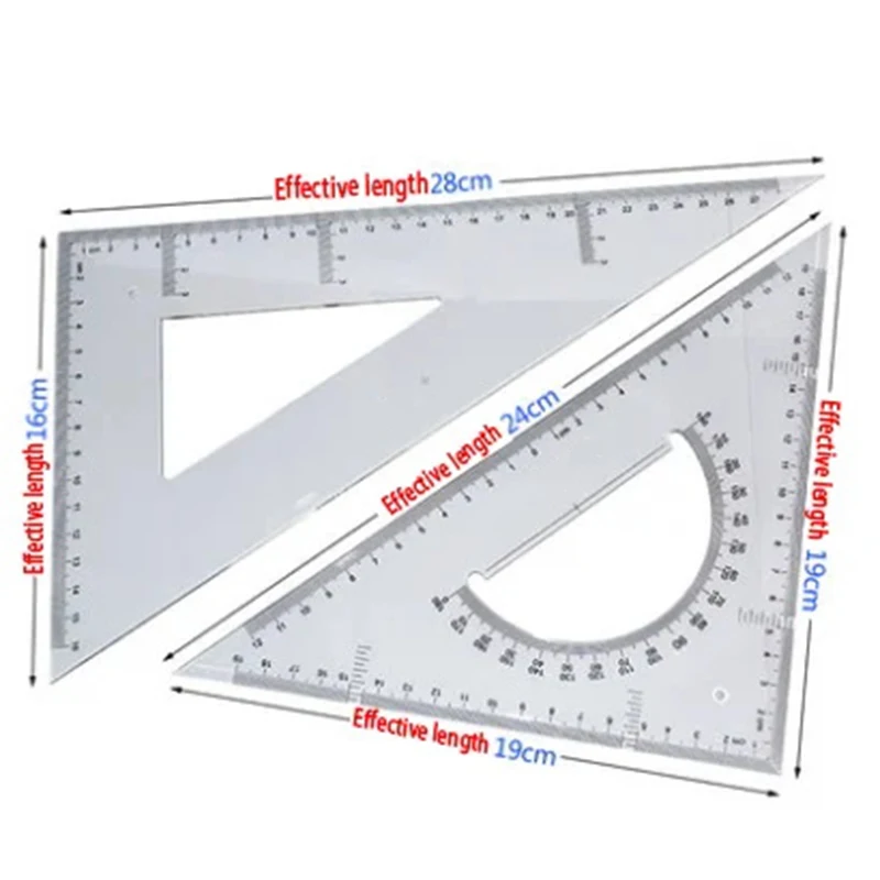 24cm Big Size Triangle Ruler Squaresquare Right Hand Triangle Ruler 6430 30 Setsquare Organic Transparent Ps