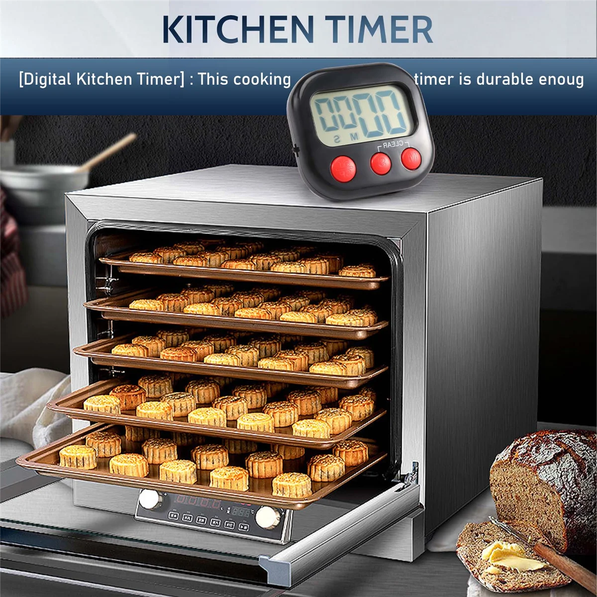 Newest Kitchen Timer, Digital Visual Timer Magnetic Clock Stopwatch Countdown Timer, Large LCD Screen Display for Cooking