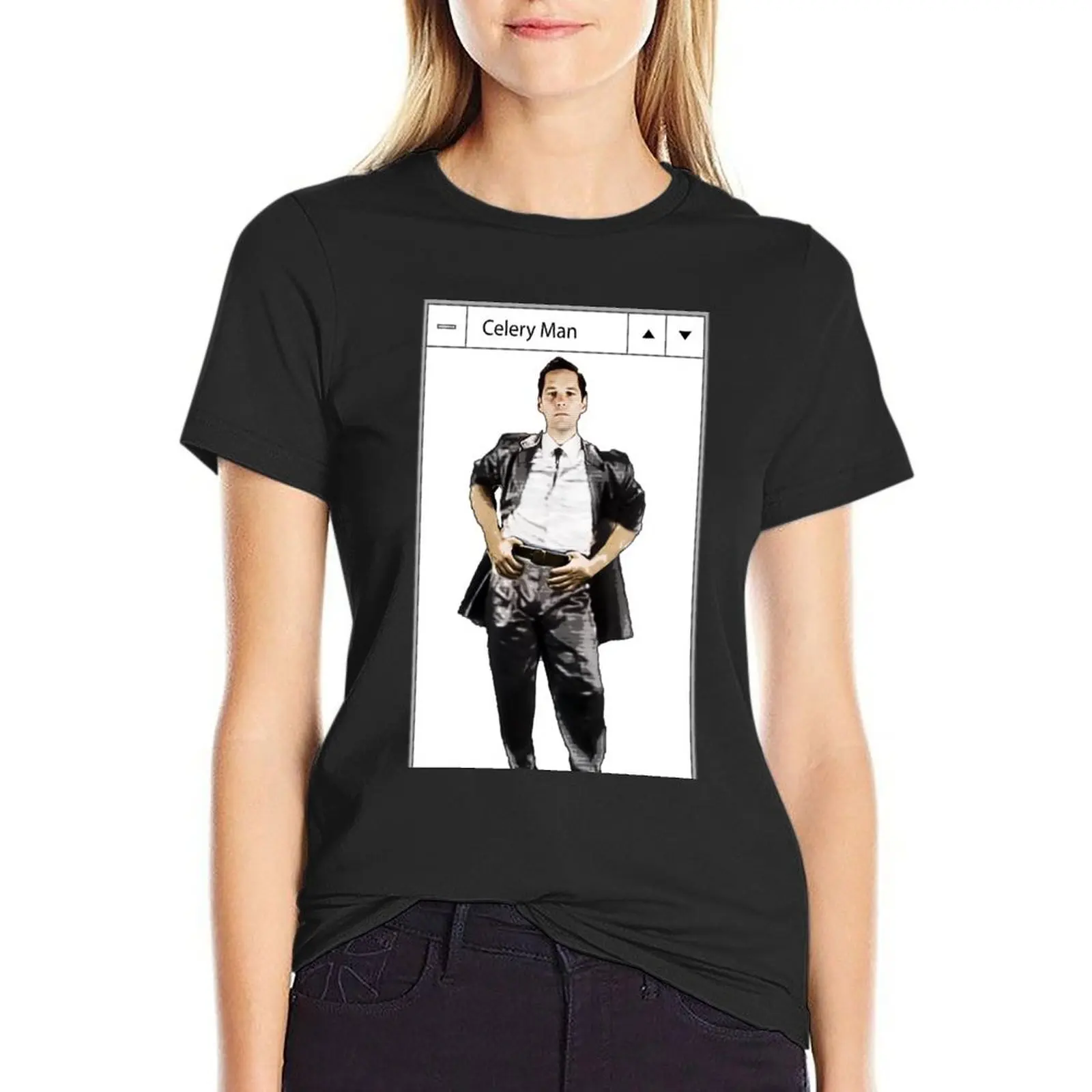 

Celery Man T-Shirt Short sleeve tee summer top white t-shirts for Women