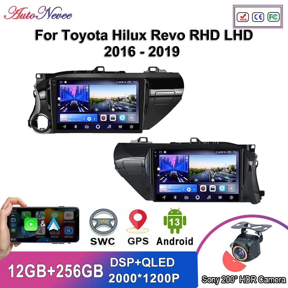 

7862 snapdragon For Toyota Hilux Revo RHD LHD 2016 - 2019 Android car dvd auto radio stereo head unit multimedia player GPS wifi