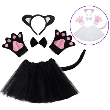 Kids Black Cat Costume Set 1