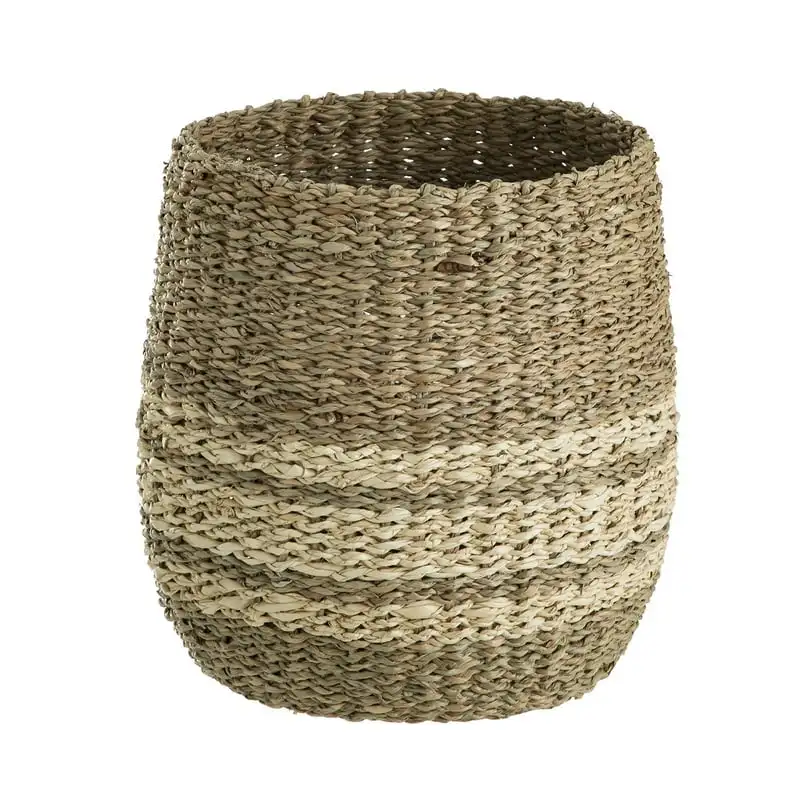 

Seagrass & Palm Leaf Decorative Storage Basket, 9.8 Laundary baskets Garden basket Toy storage Crates Stuffed animal storage Wic