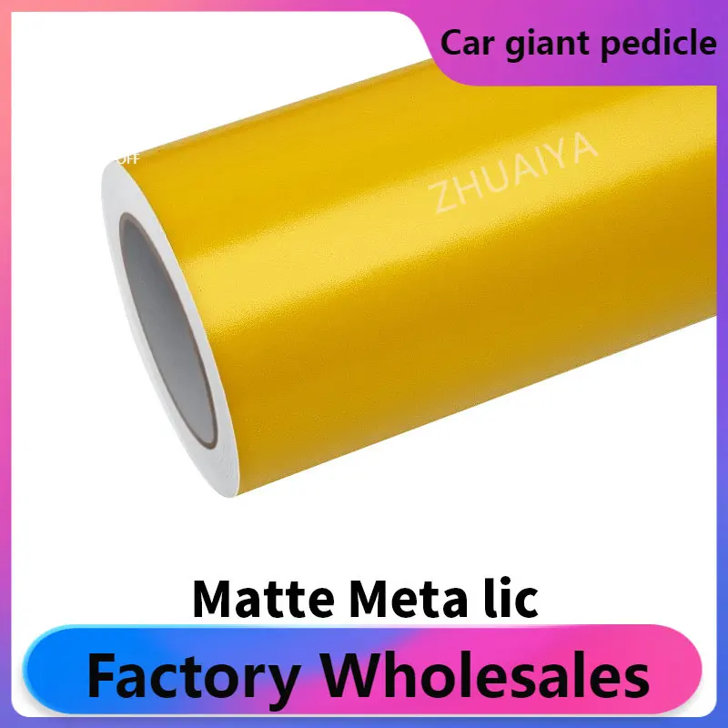 

ZHUAIYA Matte Metallic Yellow Vinyl Wrap film wrapping film bright 1.52*18m rolling quality Warren Covering film car