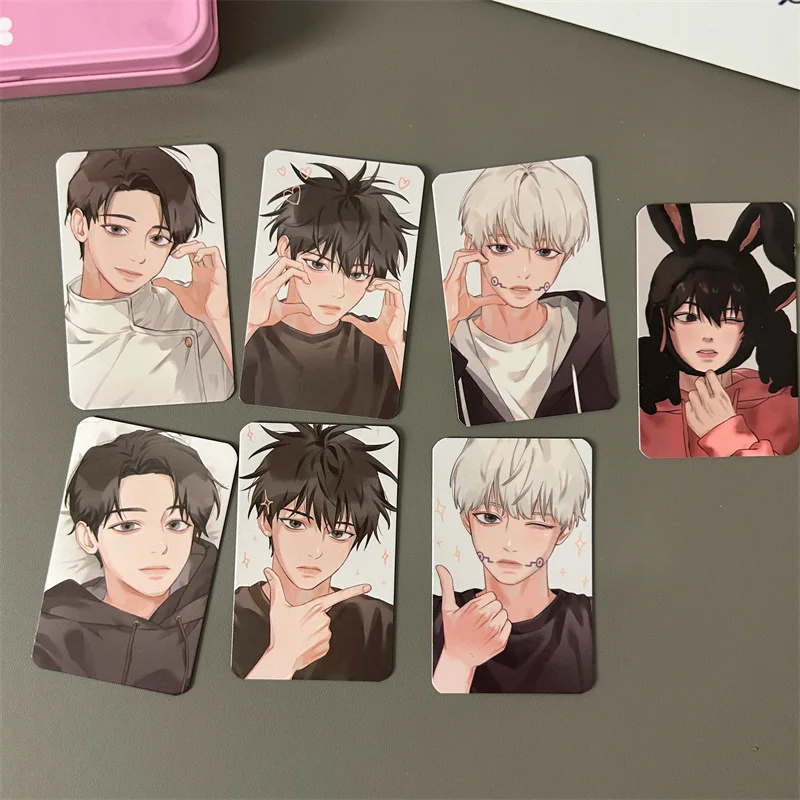 멋진 소년 사진 카드 용지 DIY 재료 장식 선물 학생 문구 미술 용품, 3 인치, 7 개