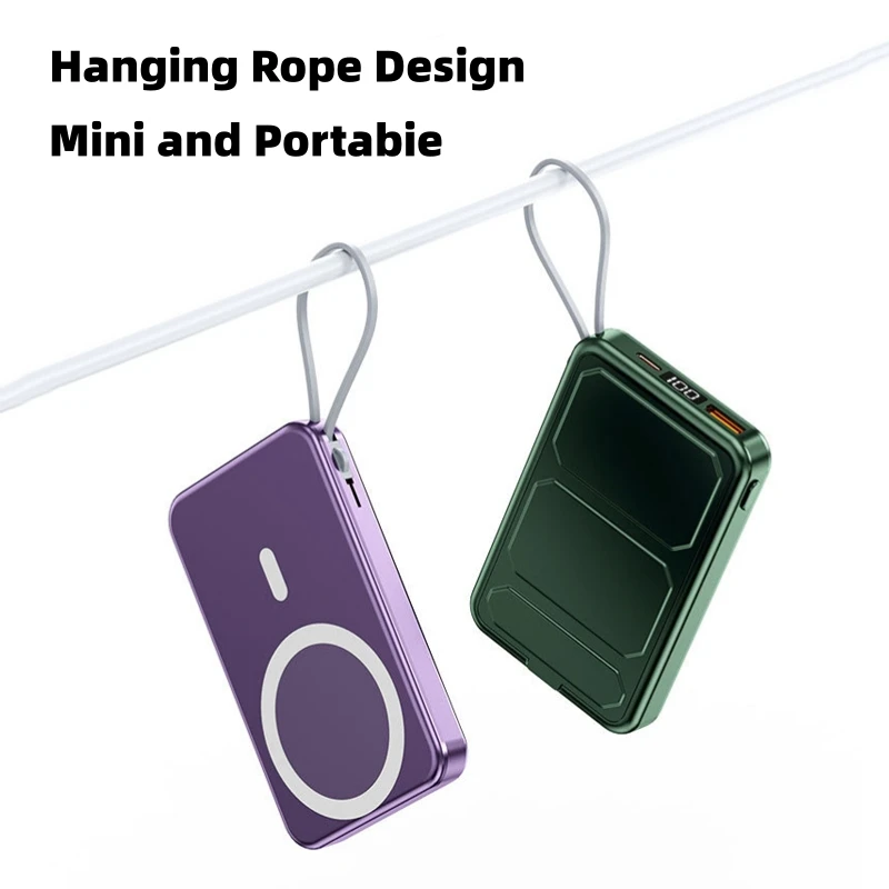 2024 New Magnetic Power Bank 10000mAh External Auxiliary Spare Battery Pack 15W Fast Wireless Charger For iphone 15 14 13 12 Pro