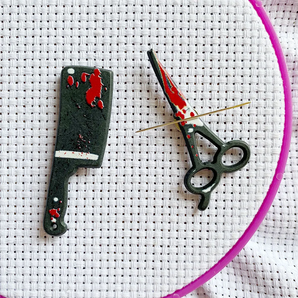 Scissors Sewing Machine Needle Minder Cross Stitch Magnetic Magnet Pin  Holder