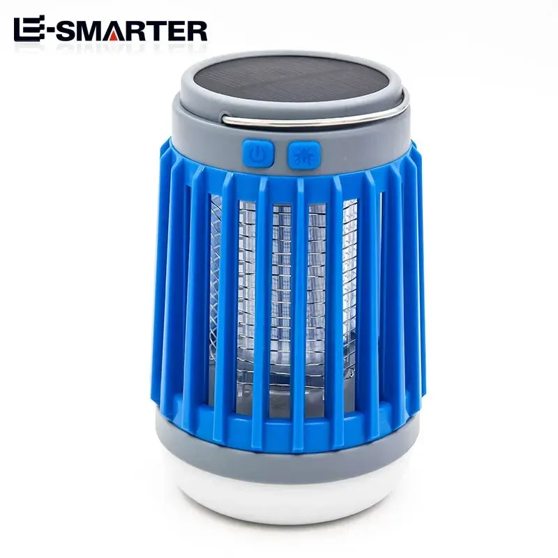 Electric Mosquito Killer Lamp UV Light Bug Zapper Trap Solar Charging Rechargeable Summer Fly Swatter Insect Killer Light