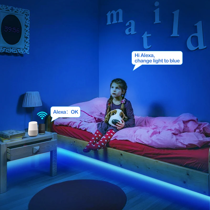 WIFI LED Strip Lights Bluetooth RGB Led light 5050 SMD Flexible 20M 15M  DC WIFI 24K/44K Control+Adapter