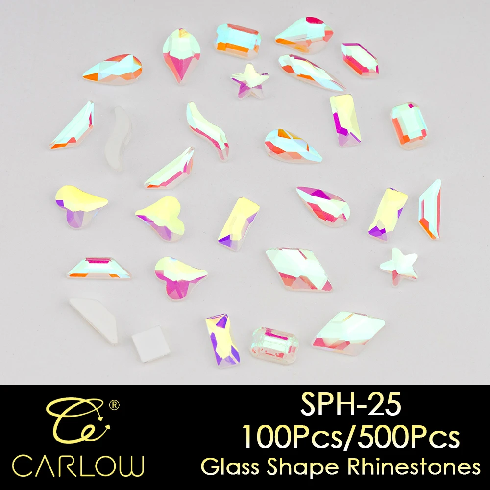 Carlow Neon Kristall ab verschiedene Formen flache Rückseite Strass aaaaa Mix Formen Strass für Nägel DIY SPH-25