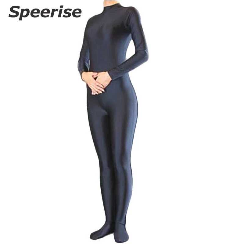 Speerise Men Long Sleeve Unitard Spandex Ballet Full Body Tight Unisex
