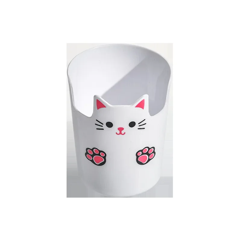 1 Piece Cute Cartoon Pencil Organizer for Kids Lovely Anime Cat Makeup Brush Holder Kawaii Kitten Stationery Holder Student 5