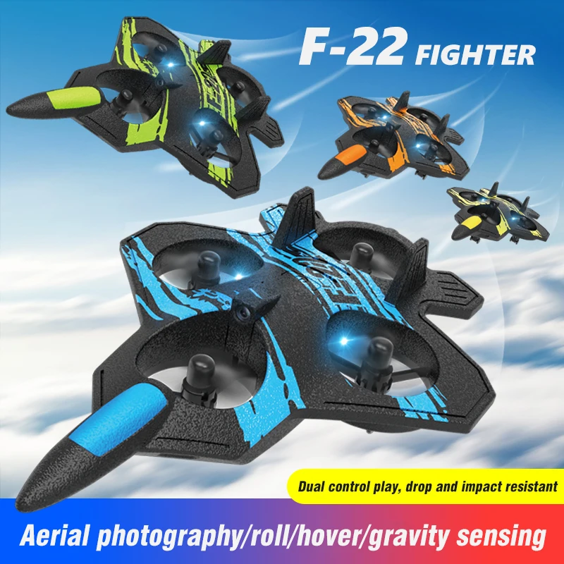 

F22 RC Foam Aircraft Stunt Flipping Fixed-Altitude Hover Aerial 2.4G Remote-Controlled Fighter Plane Toys for Boys Kids Gifts