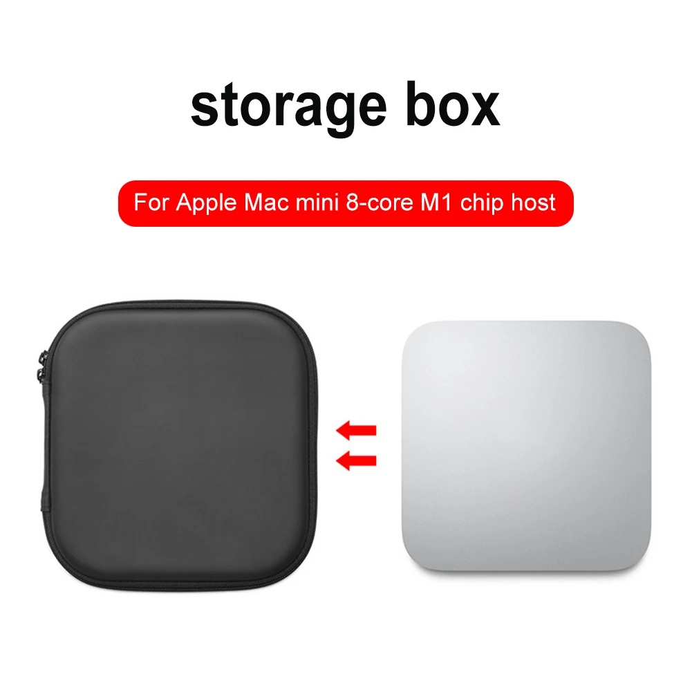 Mini Storage Bag Protective Cover Handbag Box for Apple Mac-Mini 8 Core M1 Chip Host Leather Shockproof Pouch Cover Travel Case