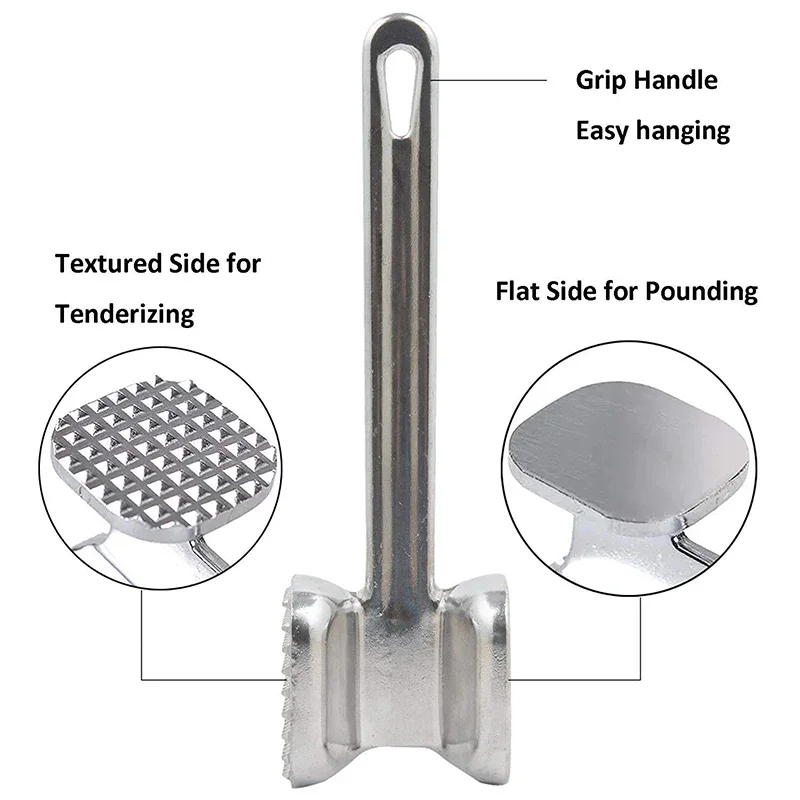 Home Single Side Hammer Aluminum Alloy Steak Hammer Pine Meat Pork Chop Single Side Pork Chop meat tenderizer hammer
