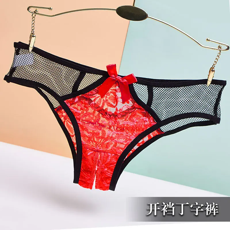 Underwear Women's Lace Sexy Hot Low Waist Charming Breathable Thin Traceless Hollow Out T-shaped Pants 876