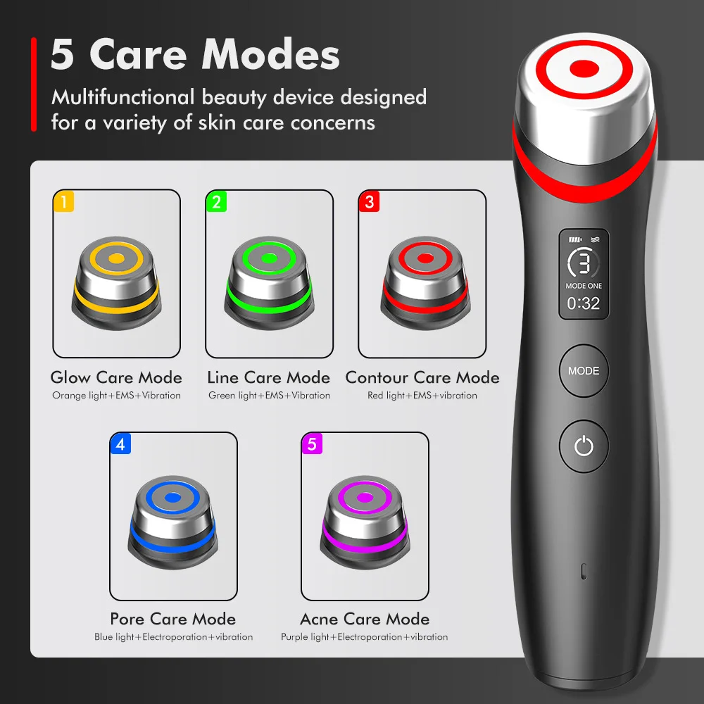 6 in 1 Age Booster Skin Care Facial Glow Booster Beauty Device Facial Skin Care Tools Anti Aging Microcurrent Lift Face Care 2
