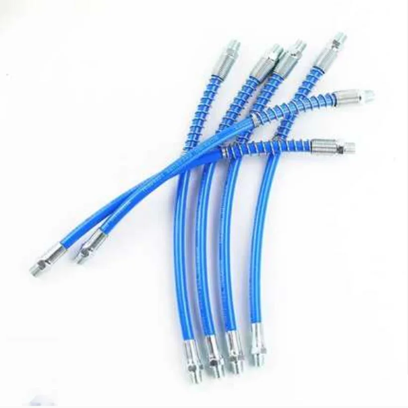 1PC Grease Gun Hose 30CM Flexible Heavy Duty Flex Hose Explosion-Proof Spring Lube Gun For Hand And Air Powered Grease Guns