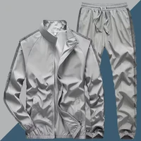 Men's Sportswear New Fashion Spring Autumn Sets Training Suit 2 Pieces Set Jacket+Sweatpant Male Casual Tracksuit 1
