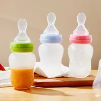 BPA Free Toddlers Training Feeding Silicone Soft Tip Shape Baby Spoon Bottle Feeder baby gadgets Baby Utensils Bottle Cup 1