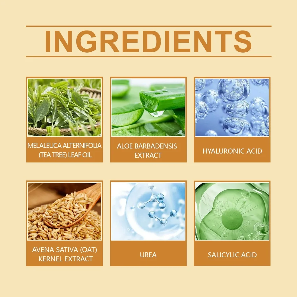 50% Oat 2% Salicylic Acid 2.76inch Urea Moisturizing Cream Tea Tree Aloe Vera Skin Care Cream Hyaluronic Acid Oatmeal Body
