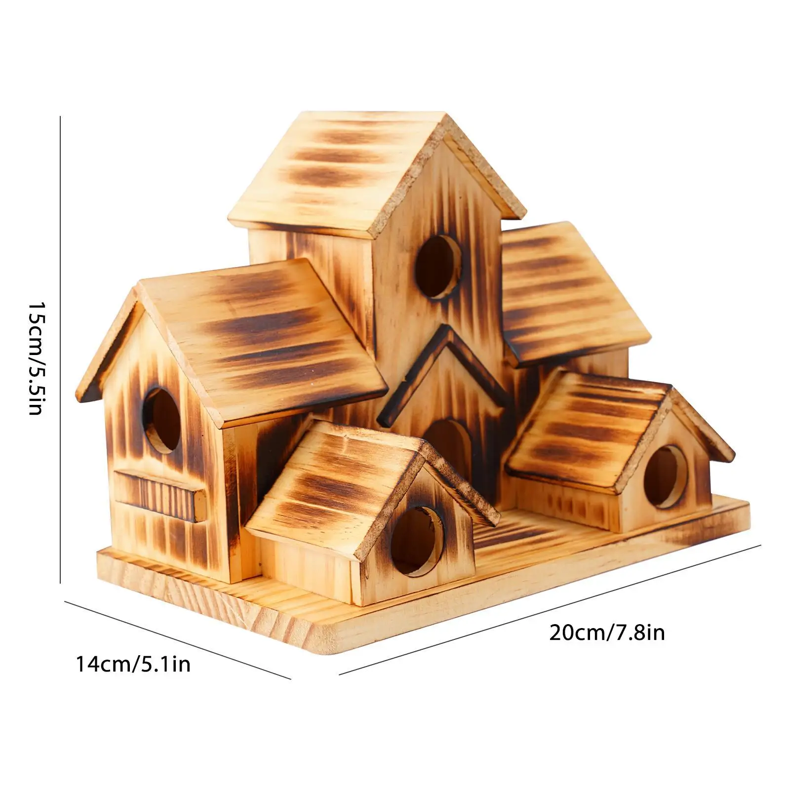 Wooden Bird House Bird Cage Feeding Nest Garden Birdhouse Decoration Backyard Fence Pendant S3q9 images - 6