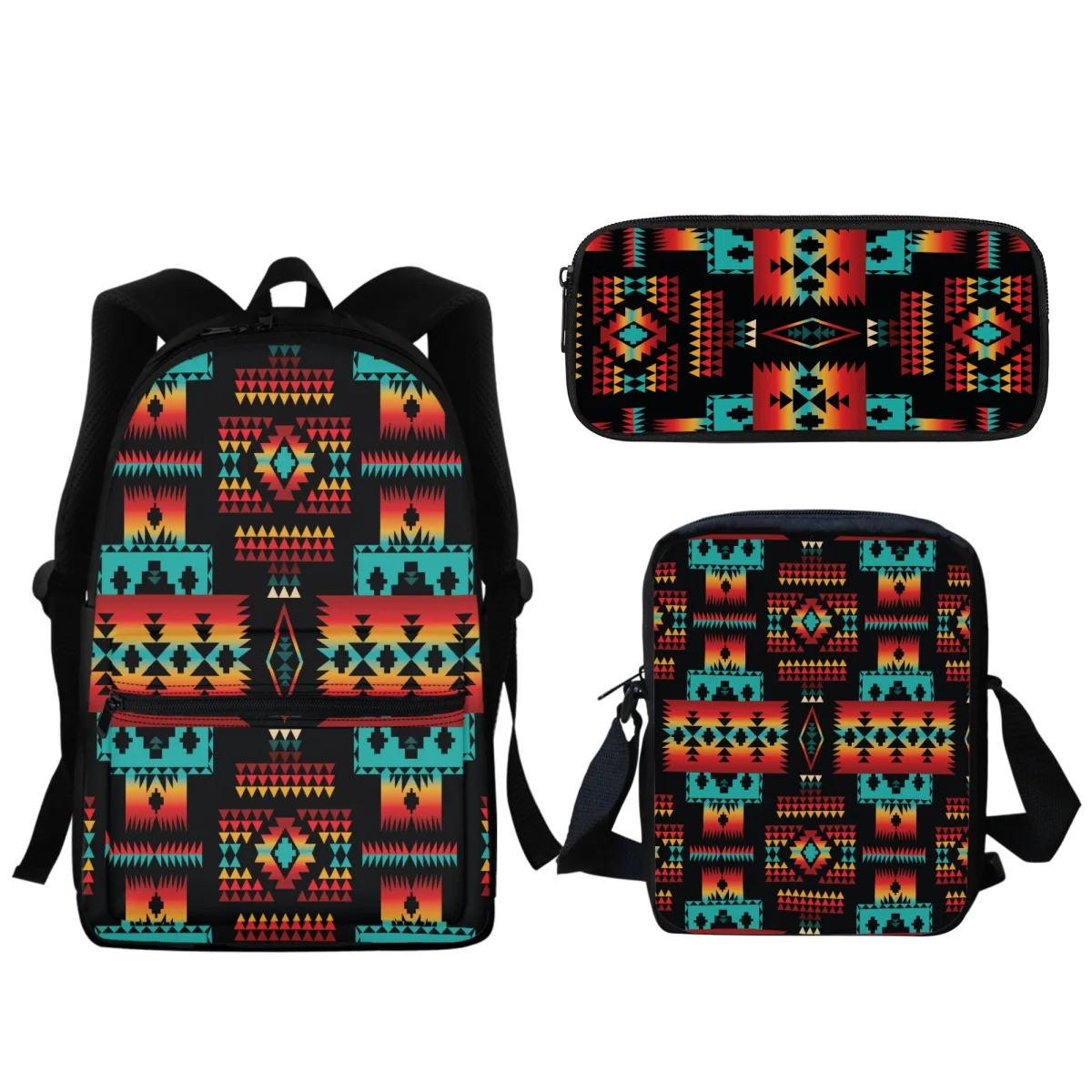 

Aztecs Tribal Print Kids Casual Backpack Student Back to School Gift Teenagers New Fashion Small Girls Messenger Bag Pencil Case